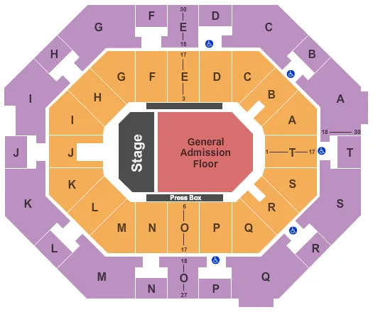 ENDSTAGE GA FLOOR Seating Map Seating Chart