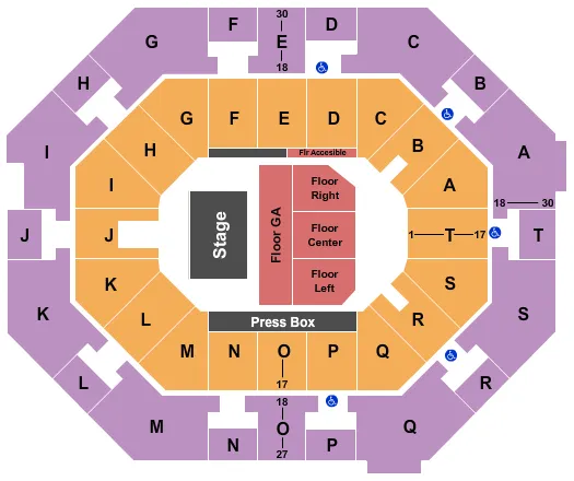 ENDSTAGE GA RSV FLOOR Seating Map Seating Chart