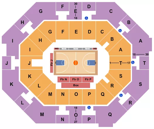 BASKETBALL GLOBETROTTERS Seating Map Seating Chart