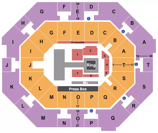 WRESTLING AEW Seating Map Seating Chart