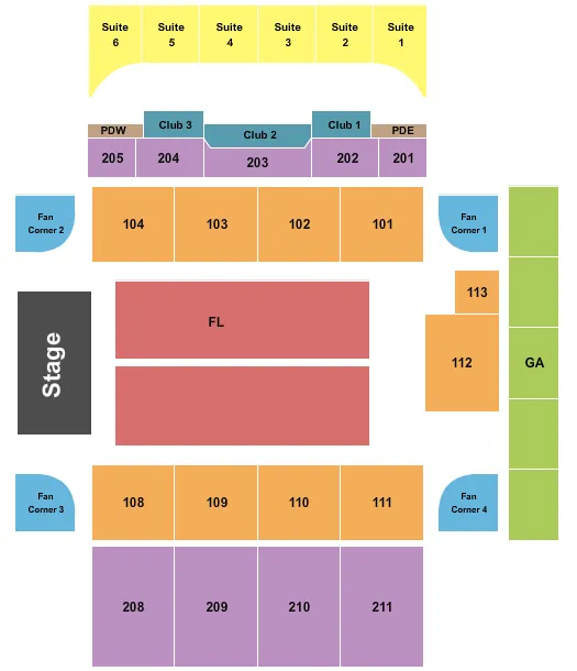 ENDSTAGE Seating Map Seating Chart