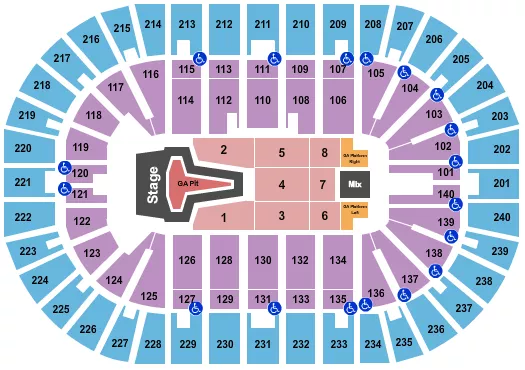 PHIL WICKHAM Seating Map Seating Chart