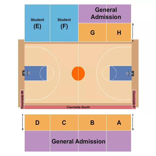 BASKETBALL Seating Map Seating Chart