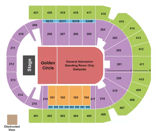 ENDSTAGE GA GC Seating Map Seating Chart