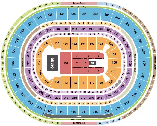 ENDSTAGE GA PIT Seating Map Seating Chart