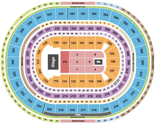 ENDSTAGE PIT 3 Seating Map Seating Chart