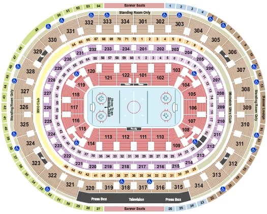 HOCKEY ROW Seating Map Seating Chart