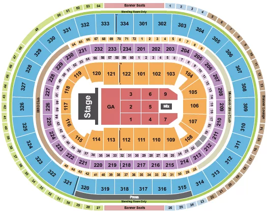 ENDSTAGE GA FRONT Seating Map Seating Chart