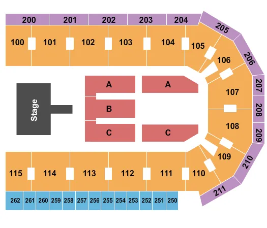 END STAGE NO PIT Seating Map Seating Chart
