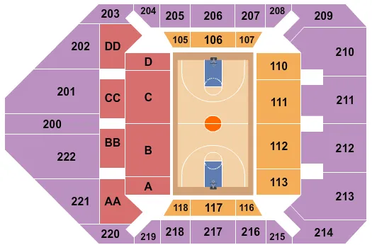 BASKETBALL MENS Seating Map Seating Chart