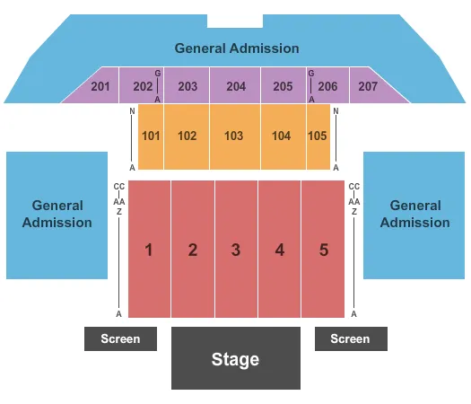 ALUMNI ARENA NY END STAGE Seating Map Seating Chart