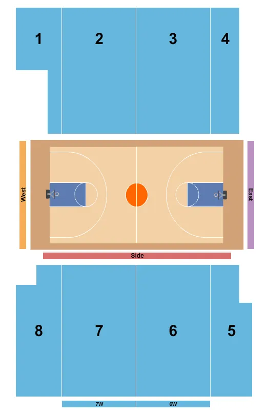 UNIVERSITY OF DENVER HAMILTON GYMNASIUM BASKETBALL Seating Map Seating Chart