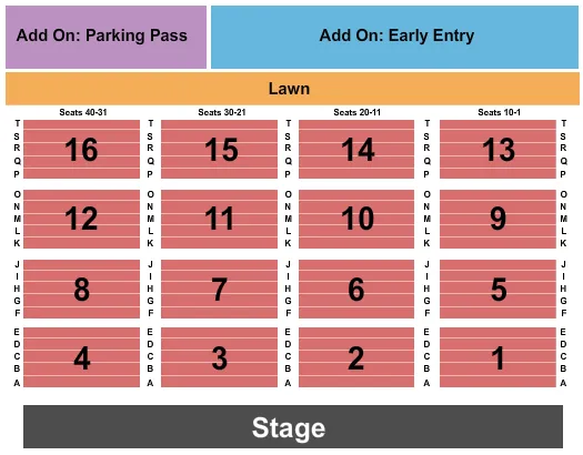 THE BEACH BOYS Seating Map Seating Chart