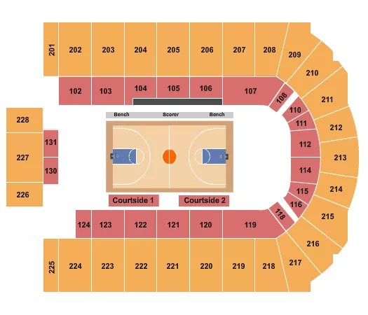 BASKETBALL Seating Map Seating Chart