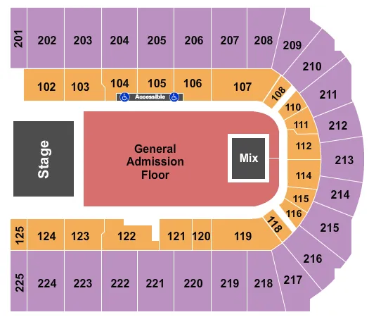 ENDSTAGE GA FLOOR Seating Map Seating Chart