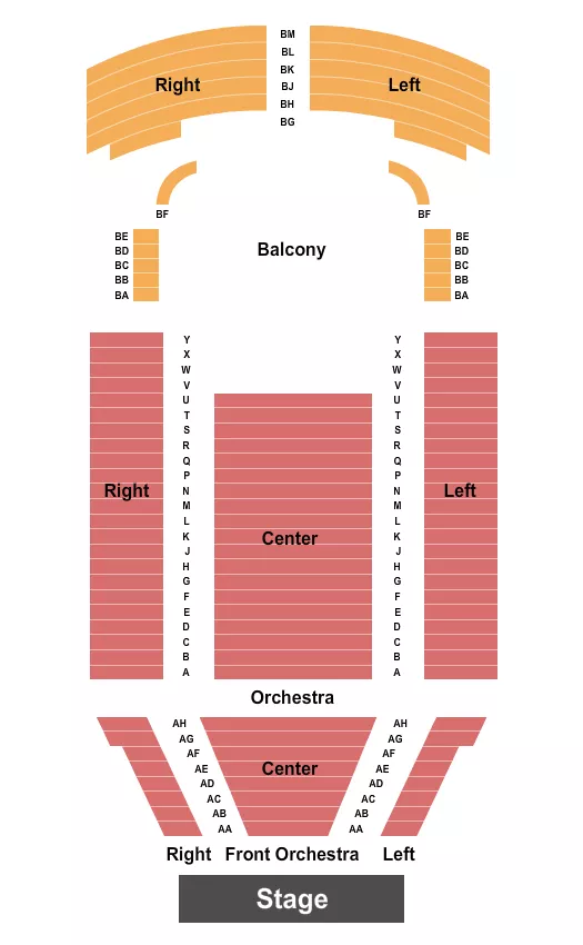 UPTOWN THEATER RI ENDSTAGE 3 Seating Map Seating Chart