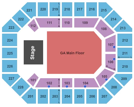 ENDSTAGE GA Seating Map Seating Chart