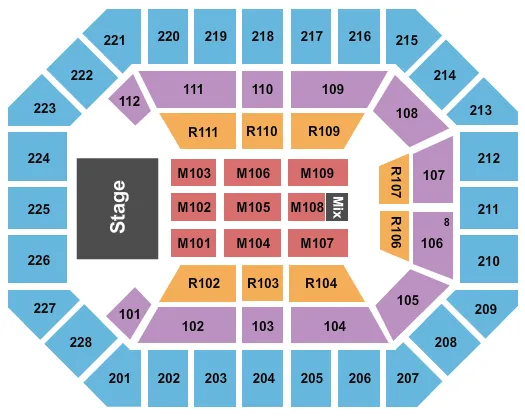 END STAGE Seating Map Seating Chart