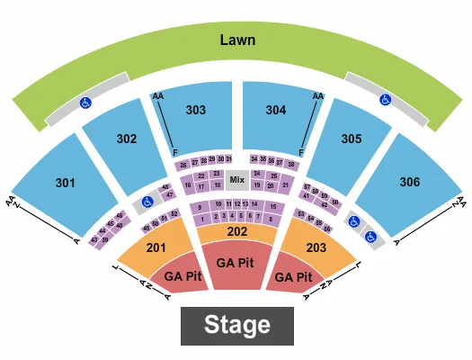 ENDSTAGE GA PIT Seating Map Seating Chart