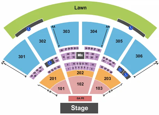 ENDSTAGE PIT 2 Seating Map Seating Chart