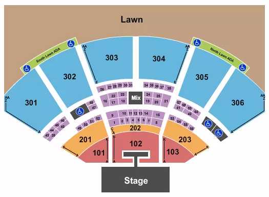 ENDSTAGE WITH CATWALK Seating Map Seating Chart