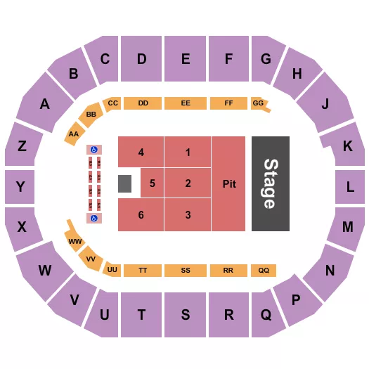 ENDSTAGE PIT Seating Map Seating Chart