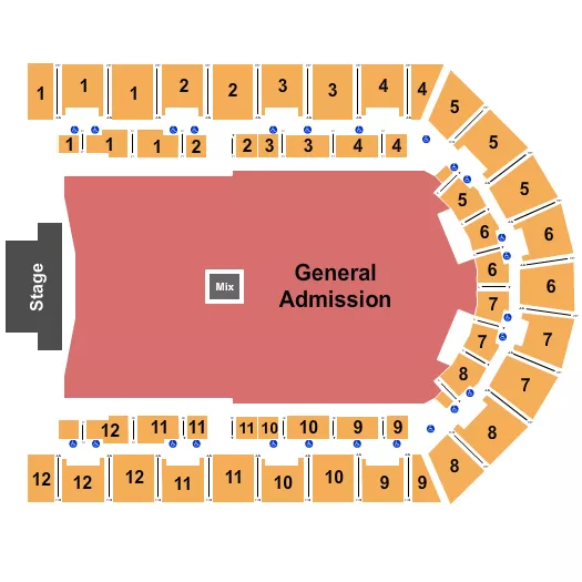 END STAGE GA FLOOR Seating Map Seating Chart