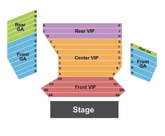 V1 V THEATER PLANET HOLLYWOOD RESORT CASINO ENDSTAGE Seating Map Seating Chart