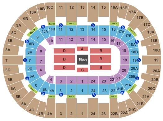 PECHANGA ARENA SAN DIEGO CENTER STAGE Seating Map Seating Chart