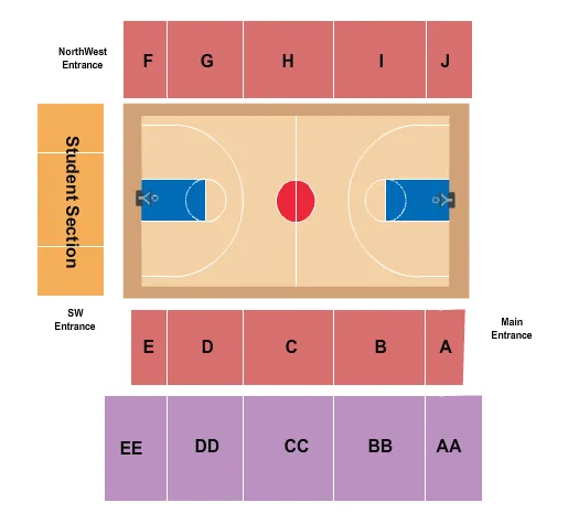 BASKETBALL Seating Map Seating Chart