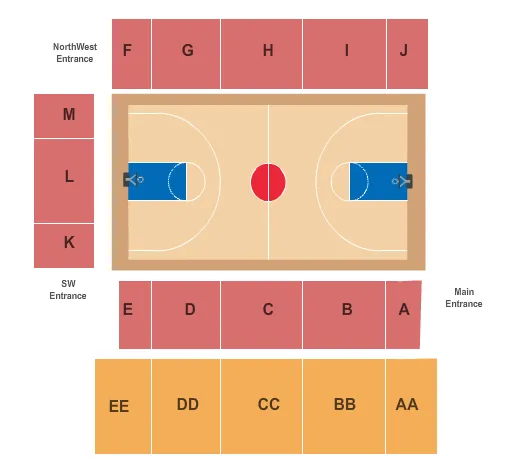 HARLEM GLOBE TROTTERS Seating Map Seating Chart