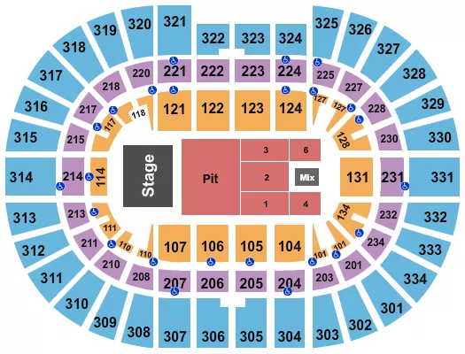 ENDSTAGE GA PIT Seating Map Seating Chart