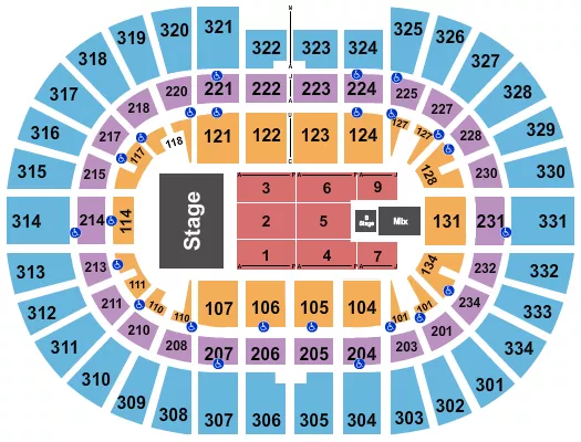 ENDSTAGE WITH B STAGE Seating Map Seating Chart