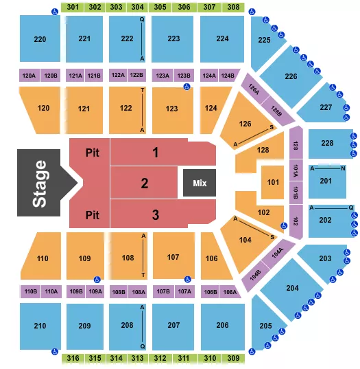 CODY JOHNSON Seating Map Seating Chart