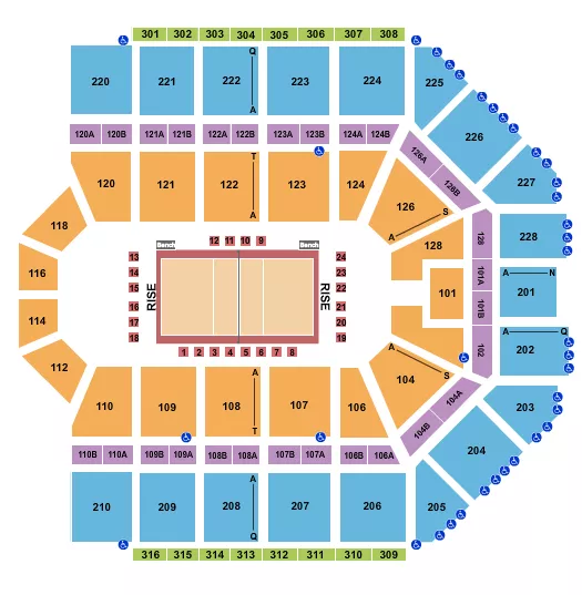 VOLLEYBALL Seating Map Seating Chart