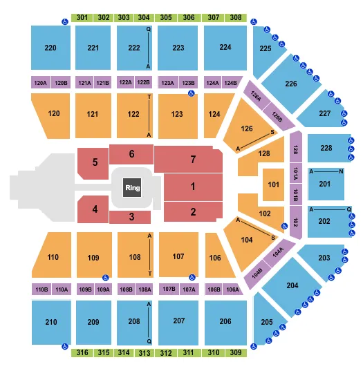WWE 2 Seating Map Seating Chart