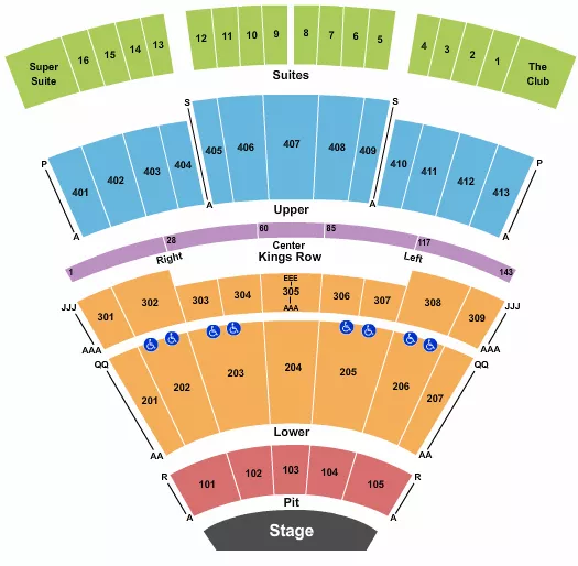 END STAGE Seating Map Seating Chart