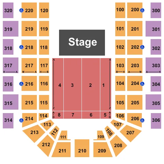 BRIT FLOYD Seating Map Seating Chart