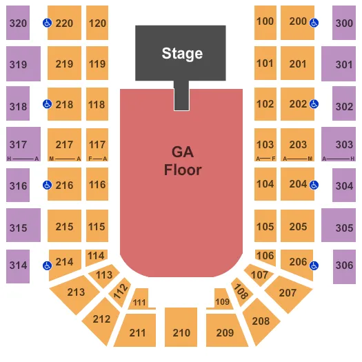 JAKE OWEN Seating Map Seating Chart