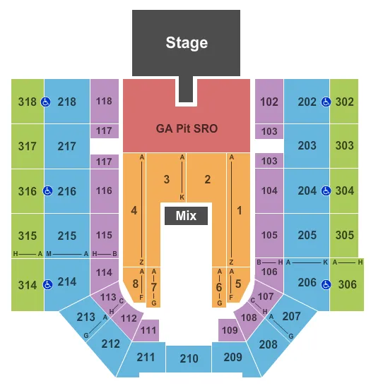 LEE BRICE Seating Map Seating Chart