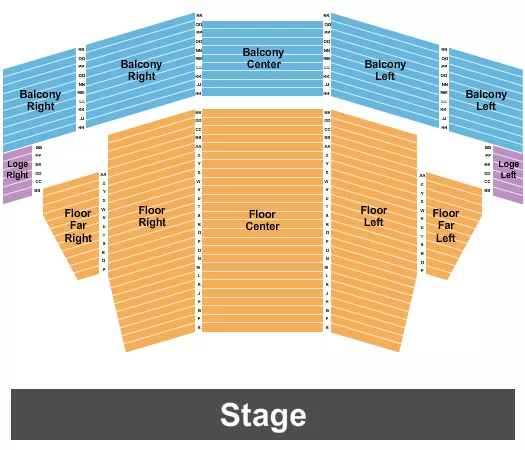 VETERANS MEMORIAL CIVIC CONVENTION CENTER ENDSTAGE Seating Map Seating Chart