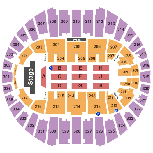 END STAGE Seating Map Seating Chart