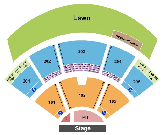 ENDSTAGE PARTIAL PIT 2 Seating Map Seating Chart