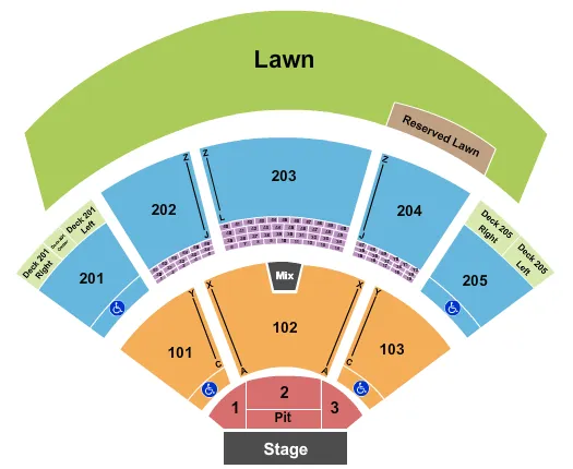 ENDSTAGE PARTIAL PIT Seating Map Seating Chart