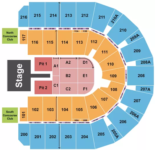 LUKE BRYAN Seating Map Seating Chart