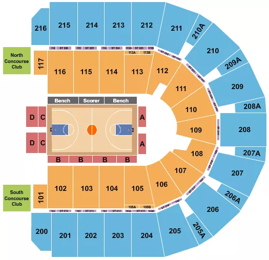 BASKETBALL MVC Seating Map Seating Chart