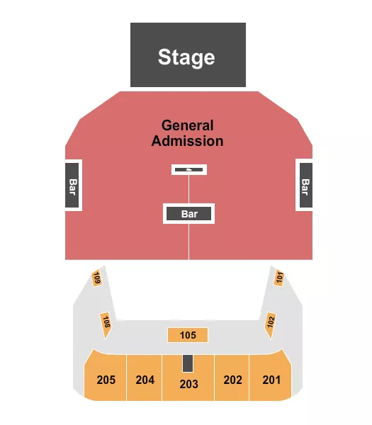 ENDSTAGE GA FLOOR Seating Map Seating Chart