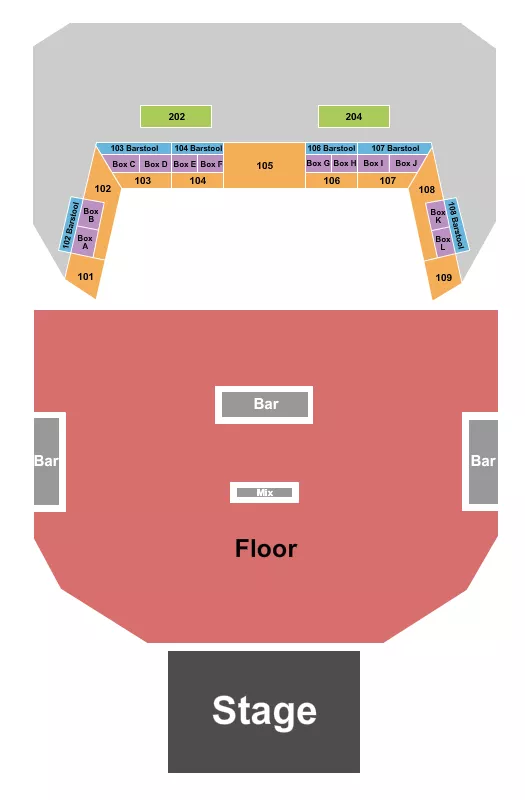 ENDSTAGE FLOOR Seating Map Seating Chart