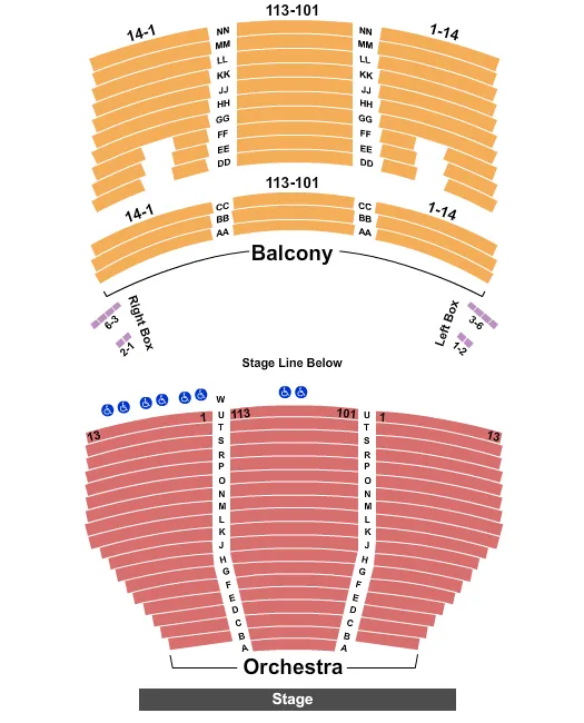VICTORIA THEATRE DAYTON END STAGE Seating Map Seating Chart