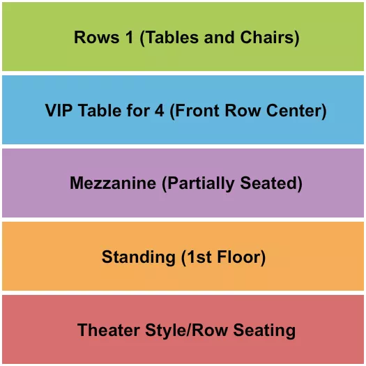 ENDSTAGE SEATED STANDING MEZZ Seating Map Seating Chart